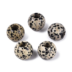 Натуральный Далматинские яшмы бусы, гладкая рондель, бусины с большим отверстием