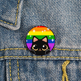 LGBT Gay Rainbow Cat Transgender Brooch