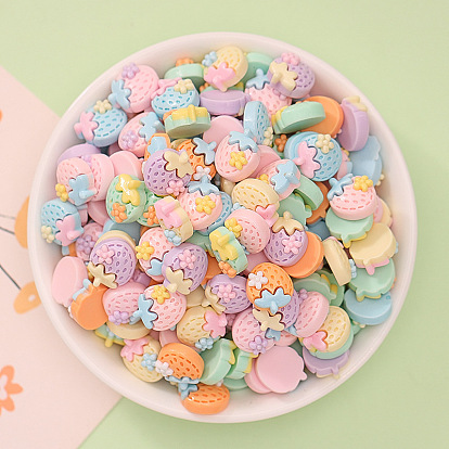 Непрозрачные кабошоны из смолы, клубника