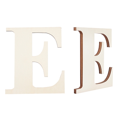 Буква е формы незаконченные деревянные ломтики, вырезанные лазером деревянные формы, для поделки роспись орнамент рождественские украшения для дома подвески
