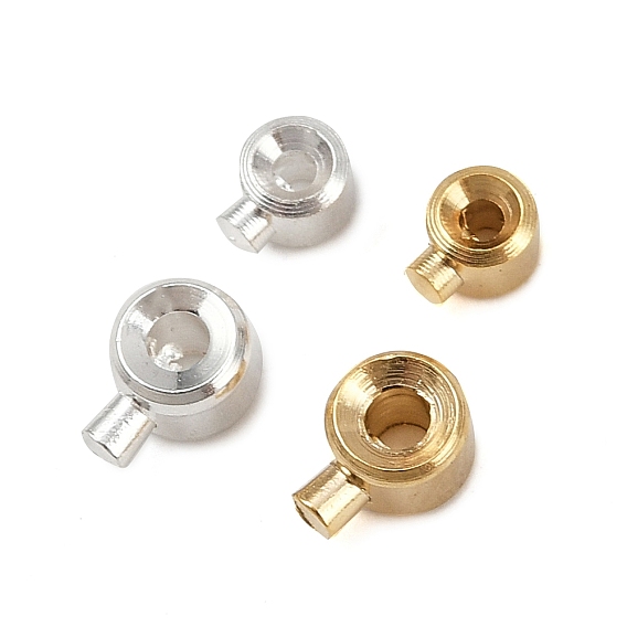 Зажимные бусины из латуни, без кадмия и без свинца, плоско-круглые