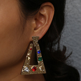 EA620 Jewelry Earrings Exaggerated Personality Geometric Diamond Earrings Earrings Street Shot Female