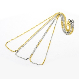 304 Stainless Steel Cable Chain Necklaces, with Lobster Claw Clasps, 19.7 inch(500mm)
