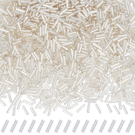 50g стеклярусные бусины, серебряная линия