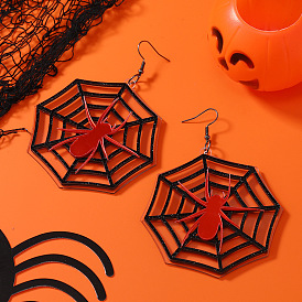 Акриловые серьги-паутинки