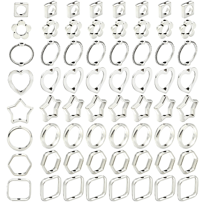 80шт 8 стили сплав бусины рамка, разнообразные