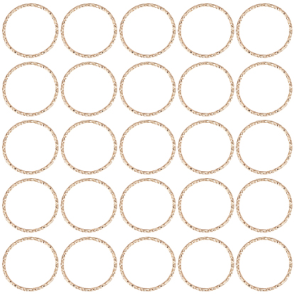 Латунные соединительные колечки, пайки, без никеля , текстурированная форма кольца