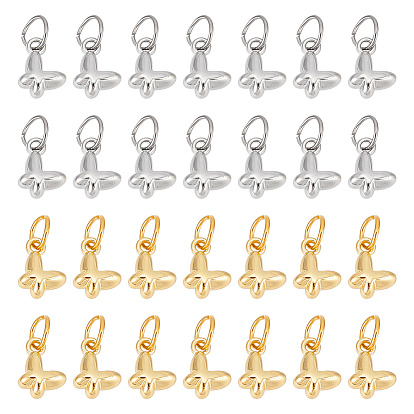 28 шт 2 цвета подвески из сплава, с 304 кольцами из нержавеющей стали, бабочка
