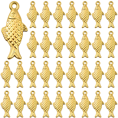 50 подвески из цинкового сплава в тибетском стиле, рыба