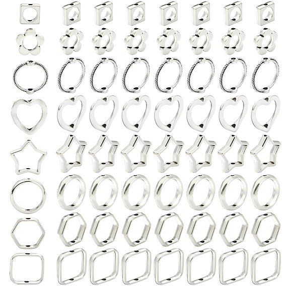 80шт 8 стили сплав бусины рамка, разнообразные