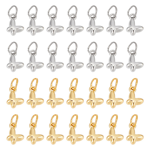 28 шт 2 цвета подвески из сплава, с 304 кольцами из нержавеющей стали, бабочка