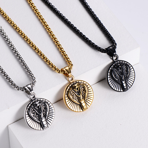 Винтажные 304 подвески из нержавеющей стали в виде змеи в стиле панк-ювелирные украшения для мужчин