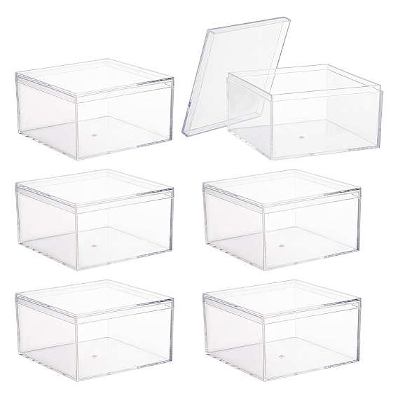 Прозрачные акриловые упаковочные коробки с крышкой, квадратный