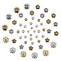 Tibetan Style Alloy Bead Caps, Flower, Mixed Shapes