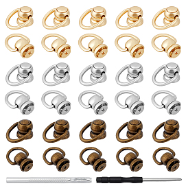 Заклепки с шариковым креплением из цинкового сплава, с помощью дыроколов из углеродистой стали для кожи и крестообразных отверток из углеродистой стали.