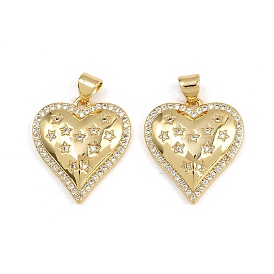 Латунные микро проложить кубического циркония подвески, сердце
