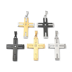 304 подвески из нержавеющей стали, со стразами, крест прелести