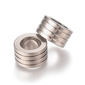 201 Stainless Steel Grooved Beads, Column