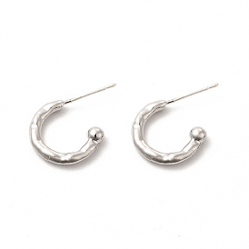 Alloy C-shape Stud Earring Findings, with 304 Stainless Steel Pins, Cadmium Free & Lead Free