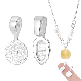 2 шт. 2 стиль 925 застежки-скобы из стерлингового серебра, приклеиваемые плоские держатели для изготовления подвесок, лист