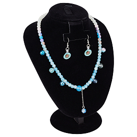 1 бархатные подставки для ожерелий в форме бюста, с бумагой, для ожерелья, Серьги