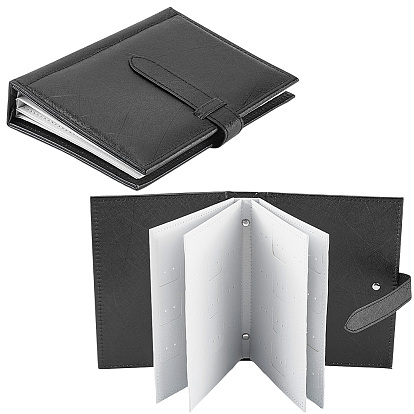 Портативная книга для демонстрации сережек из искусственной кожи, подвесной органайзер для украшений в виде сережек-гвоздиков