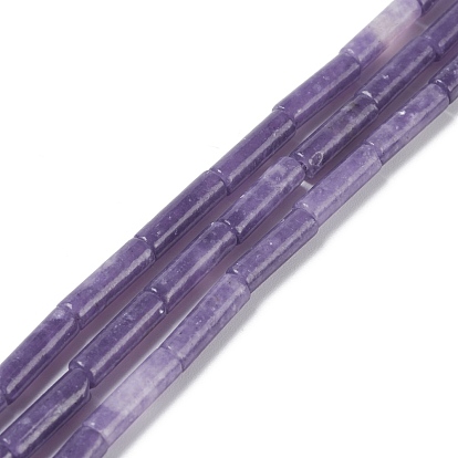 Natural Lepidolite/Purple Mica Stone Beads Strands, Dyed, Column