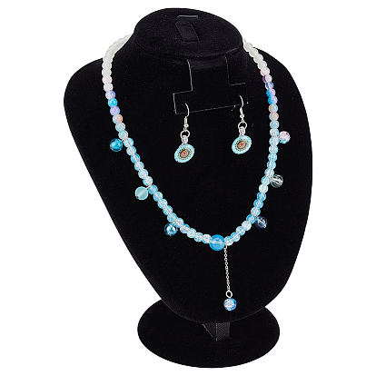 1 бархатные подставки для ожерелий в форме бюста, с бумагой, для ожерелья, Серьги