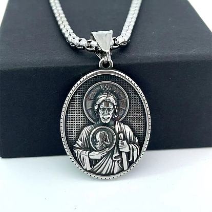 Древнегреческие 304 подвески из нержавеющей стали с изображением святого Иуды для мужчин