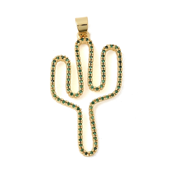 Латунные микро проложить кубического циркония подвески, долговечный, стойки покрытие, без свинца и без кадмия, кактус прелести