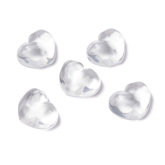 Transparent Resin Cabochons, Water Ripple Cabochons, Heart