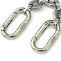 304 Stainless Steel Oval Link Bag Extender Chains, with Zinc Alloy Spring Gate Rings