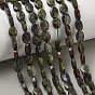 Natural Dragon Blood Beads Strands, Rock Crystal, Faceted, Flat Oval