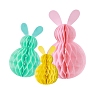 3Pcs Easter Theme Paper Bunny Family Honeycomb Pendant Decoration, Hanging Decoration