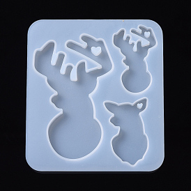 Christmas Reindeer Horn Pendant Silicone Molds, Resin Casting Molds, For UV Resin, Epoxy Resin Jewelry Making