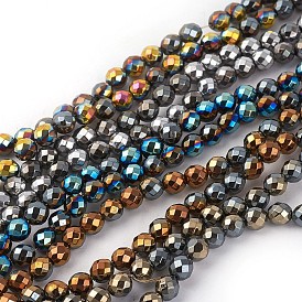 Galvaniques perles d'hématite synthétique non magnétique brins, facette, demi-plaqué, ronde