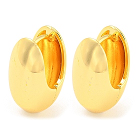 Rack Plating Brass Oval Hoop Earrings, Long-Lasting Plated, Lead Free & Cadmium Free