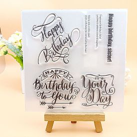 Birthday Theme Clear Silicone Stamps, for DIY Scrapbooking, Photo Album Decorative, Cards Making, Stamp Sheets