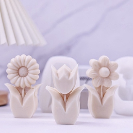 Flower DIY Food Grade Silicone Candle Molds, Aromatherapy Candle Moulds, Scented Candle Making Molds