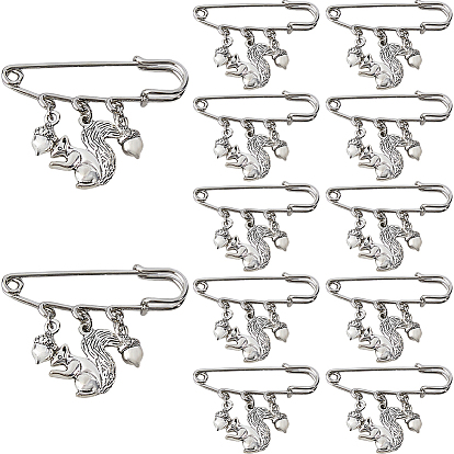 12шт. стальные броши, Сплав с подвесками