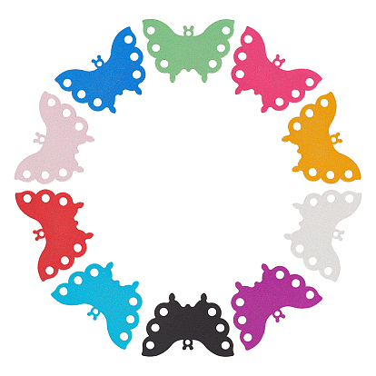 30 pcs 10 couleurs en aluminium blanc lustre composants liens, forme de papillon