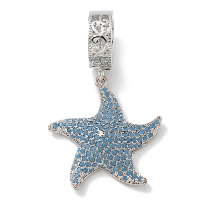 Стойка металлическая латунная микропрофилированная кубическая циркония подвески, долговечный, без свинца и без кадмия, прелести морская звезда