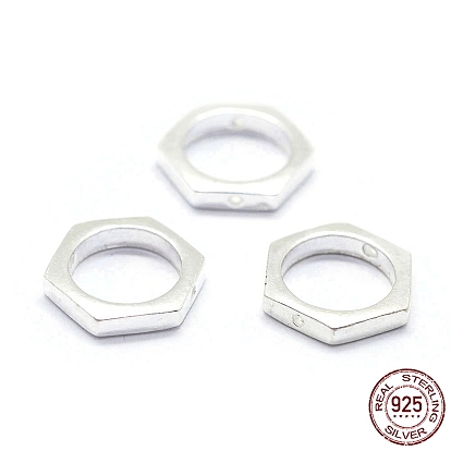 925 cadres de perles en argent sterling, hexagone