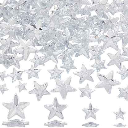 100 кабошоны из акрилового хрусталя шт., звезда, плоский зад