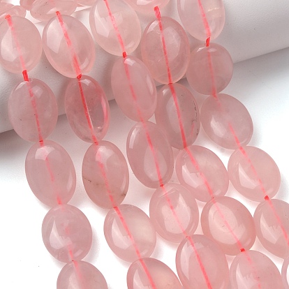 Природного розового кварца нитей бисера, Плоско-овальные