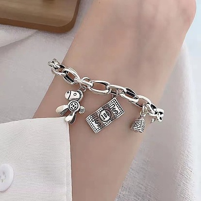 Браслеты с подвесками из латуни в стиле хип-хоп, браслеты-цепочки для женщин