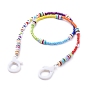 Personalized Dual-use Items, Beaded Necklaces or Eyeglasses Chains, with Brass & Acrylic & Glass Seed Beads, Polymer Clay Heishi Beads and Plastic Lobster Claw Clasps, Word Faithful