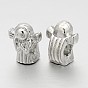 Rack Plating Alloy European Beads, Angel, 13x11x8mm, Hole: 4mm