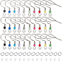 200 шт. 304 крючки для серег из нержавеющей стали, Французские крючки с катушкой и акриловым шариком, с 300 соединительными кольцами, 300 гайки ушные пластиковые