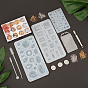 Olycraft DIY Epoxy Resin Crafts, with Silicone Pendant & Cabochon & Mixed Shape Molds, UV Gel Nail Art Tinfoil, Disposable Plastic Transfer Pipettes, Disposable Latex Finger Cots